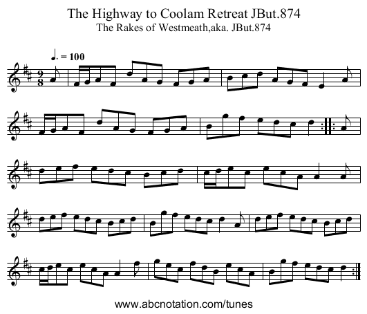 Highway to Coolam Retreat JBut.874, The - staff notation