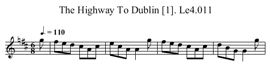 Highway To Dublin [1]. Le4.011, The - staff notation