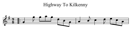 Highway To Kilkenny - staff notation