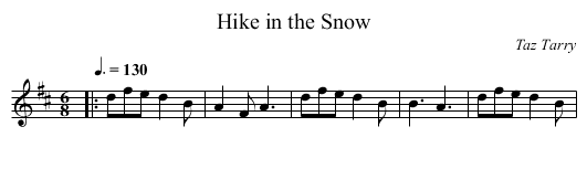 Hike in the Snow - staff notation