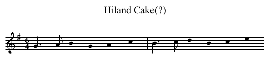 Hiland Cake(?) - staff notation