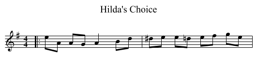 Hilda's Choice - staff notation