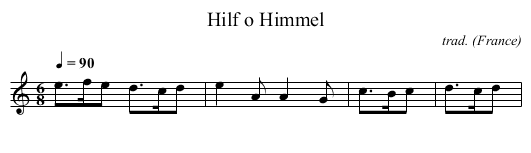 Hilf o Himmel - staff notation