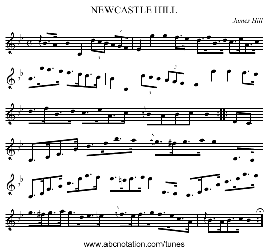 HILL, NEWCASTLE - staff notation