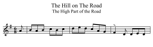 Hill on The Road, The - staff notation