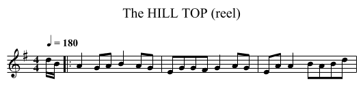HILL TOP (reel), The - staff notation