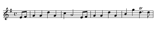 Hilland Tune - staff notation