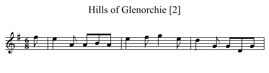 Hills of Glenorchie [2] - staff notation