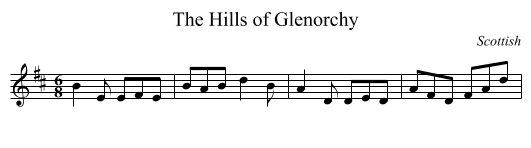 Hills of Glenorchy, The - staff notation