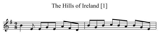 Hills of Ireland [1], The - staff notation