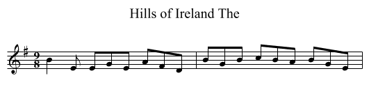 Hills of Ireland The - staff notation
