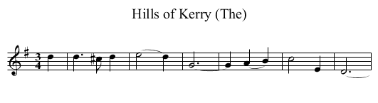 Hills of Kerry (The) - staff notation