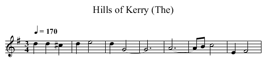 Hills of Kerry (The) - staff notation