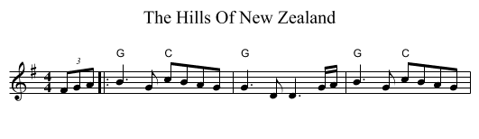 Hills Of New Zealand, The  - staff notation
