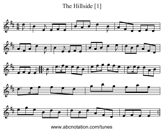 Hillside [1], The - staff notation