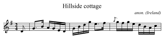 Hillside cottage - staff notation