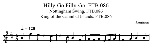 Hilly-Go Filly-Go. FTB.086 - staff notation