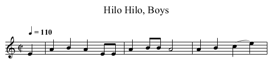 Hilo, Boys, Hilo - staff notation
