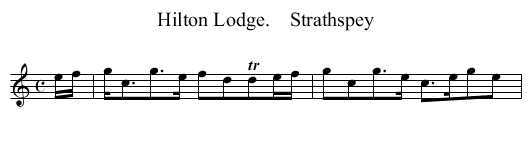 Hilton Lodge.    Strathspey - staff notation