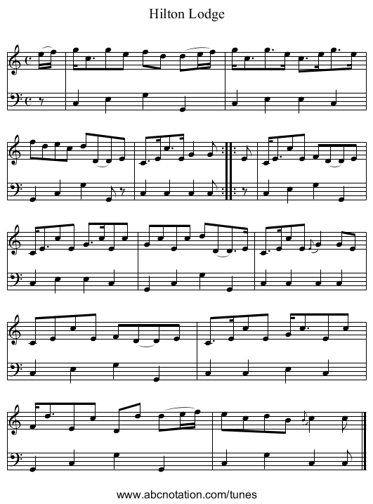 Hilton Lodge - staff notation