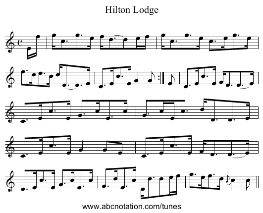 Hilton Lodge - staff notation
