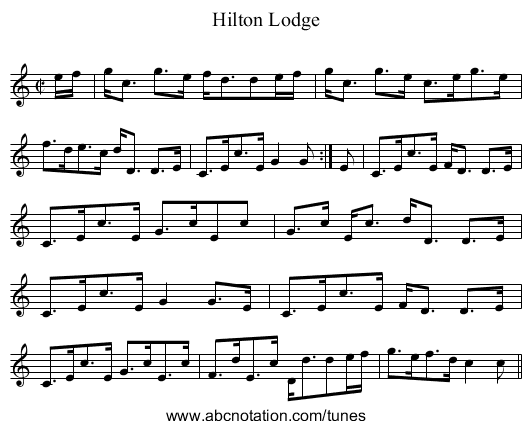 Hilton Lodge - staff notation