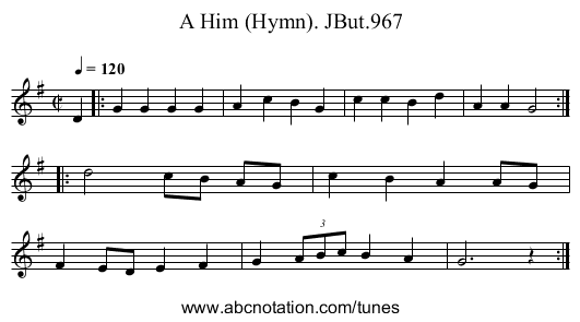 Him (Hymn). JBut.967, A - staff notation