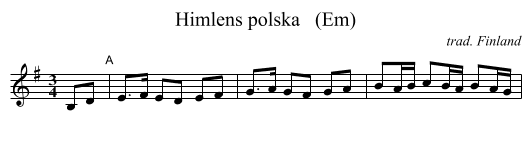 Himlens polska   (Em) - staff notation