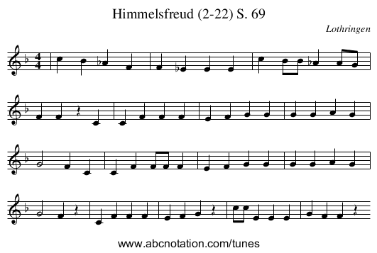 Himmelsfreud (2-22) S. 69 - staff notation