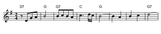 Hinach Yaffa - staff notation