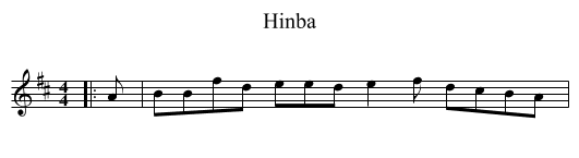Hinba - staff notation