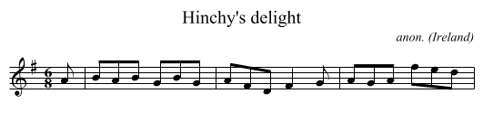 Hinchy's delight - staff notation