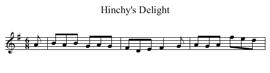 Hinchy's Delight - staff notation