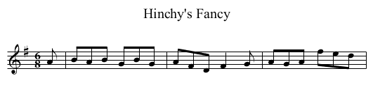 Hinchy's Fancy - staff notation