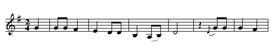 Hind Horn - staff notation