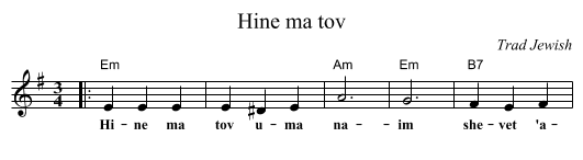 Hine ma tov - staff notation