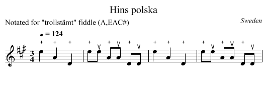 Hins polska - staff notation