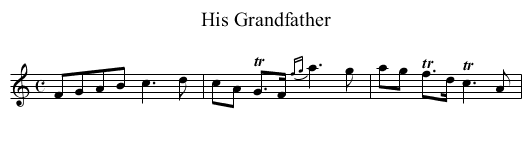 His Grandfather - staff notation