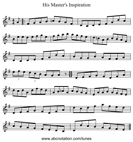 His Master's Inspiration - staff notation