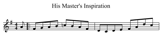 His Master's Inspiration - staff notation