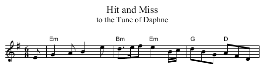 Hit and Miss - staff notation