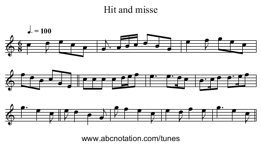 Hit and misse - staff notation