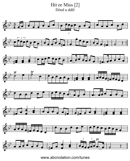 Hit or Miss [2] - staff notation
