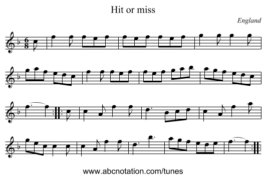 Hit or miss - staff notation