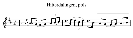 Hitterdalingen, pols - staff notation