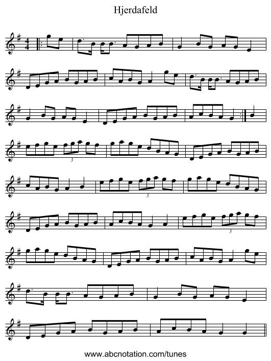 Hjerdafeld - staff notation