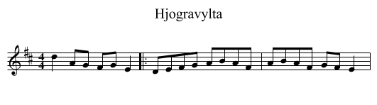 Hjogravylta - staff notation