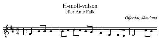 H-moll-valsen - staff notation