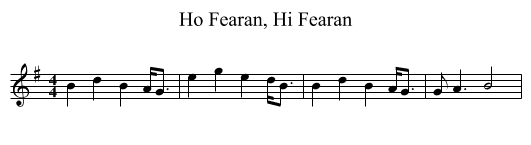 Ho Fearan, Hi Fearan - staff notation