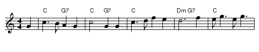Ho Ro My Nut Brown Maiden - staff notation